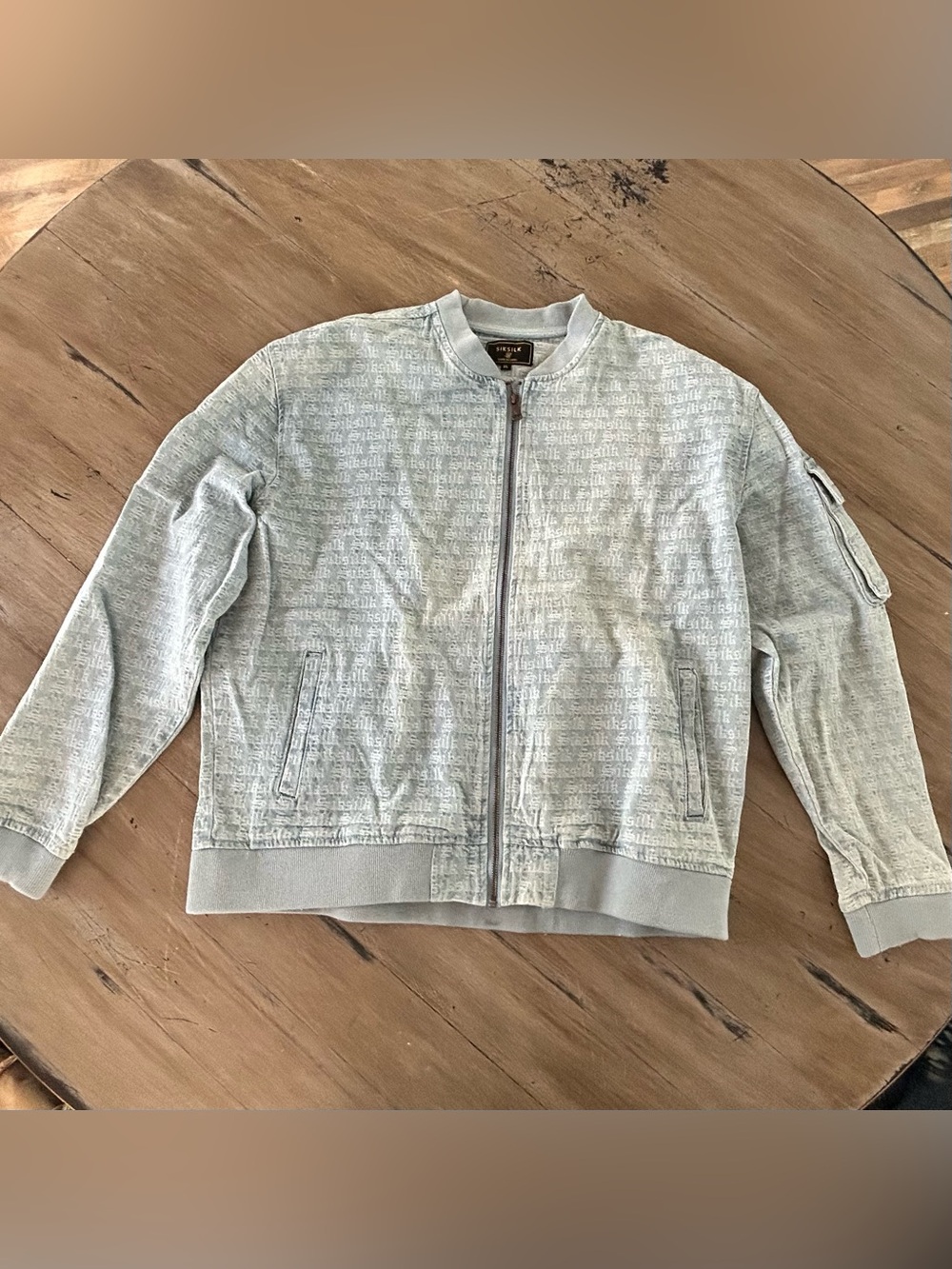 Light Gray Men's Lightweight Bomber Jacket - Casual Zip Front